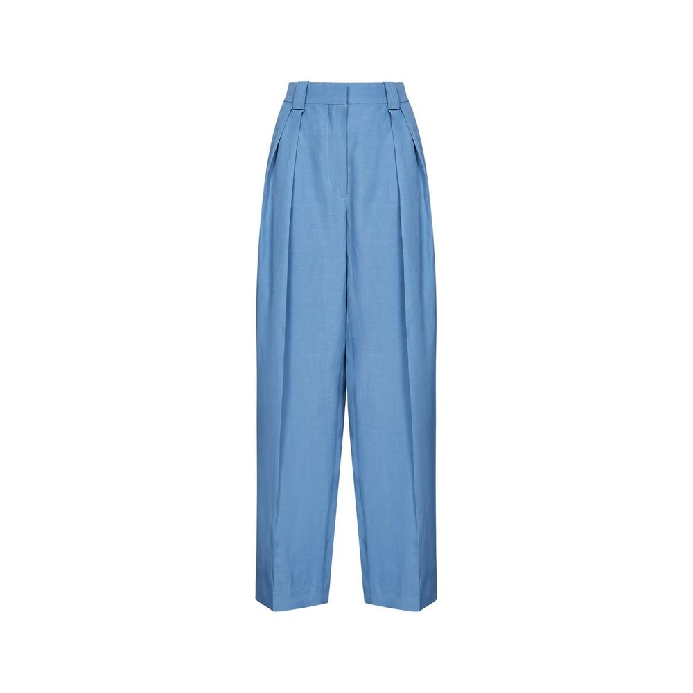 Stella McCartney Blue Linen Casual Women's Pants