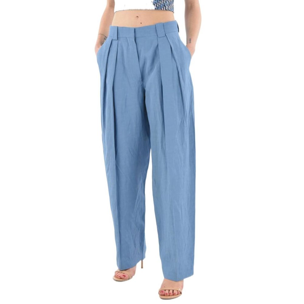 Stella McCartney Blue Linen Casual Women's Pants
