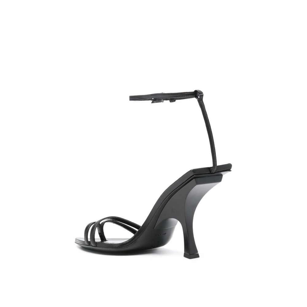The Attico Black Silk Stiletto Heel Women's Sandals