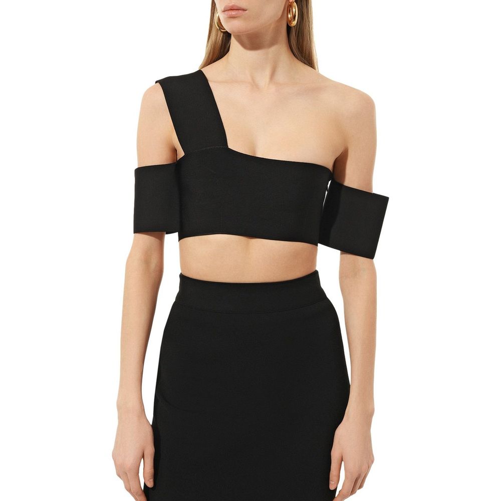 Alexander McQueen Black Elastane Tank Women's Tops
