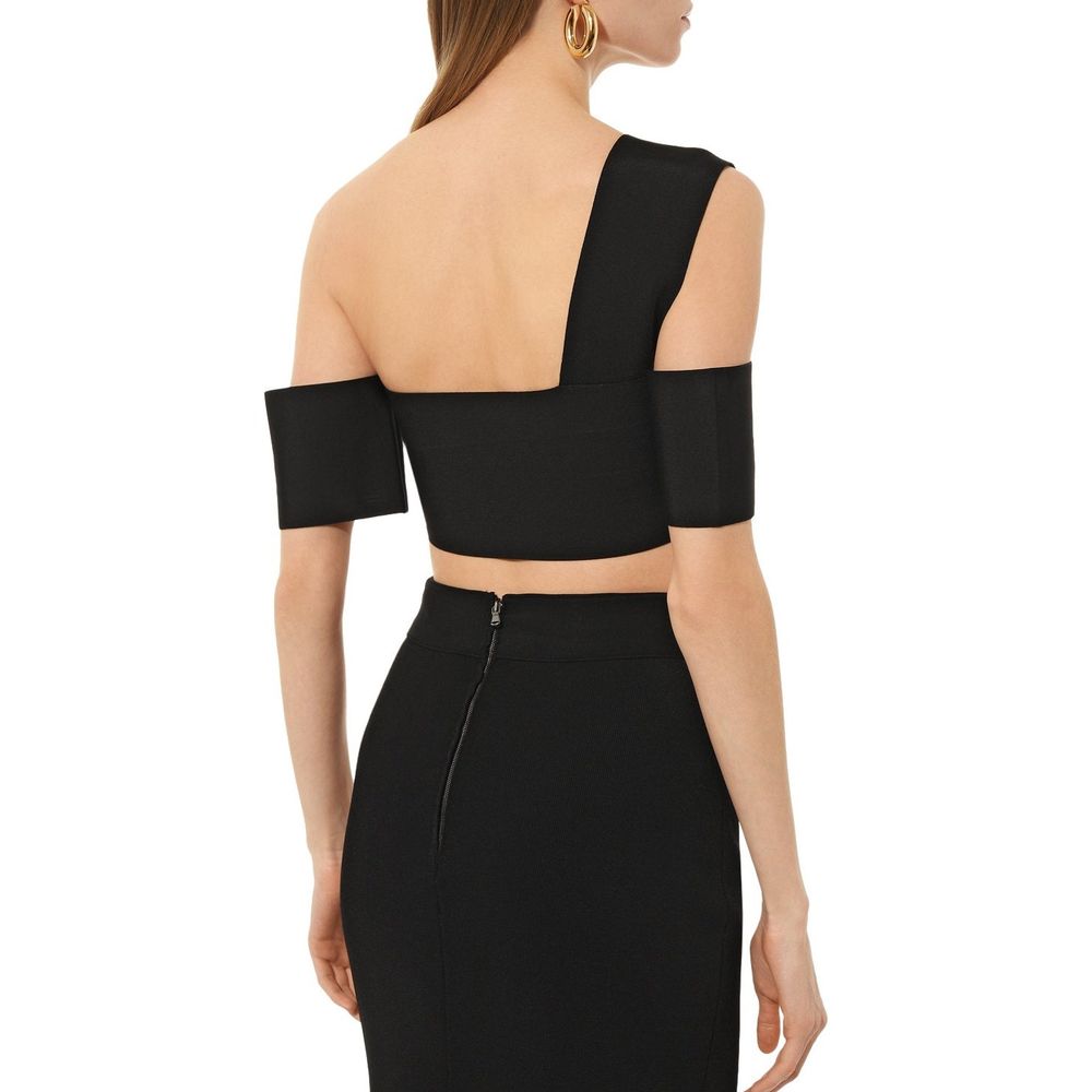 Alexander McQueen Black Elastane Tank Women's Tops