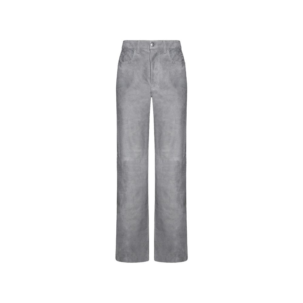 Amiri Gray Leather Men's Pants