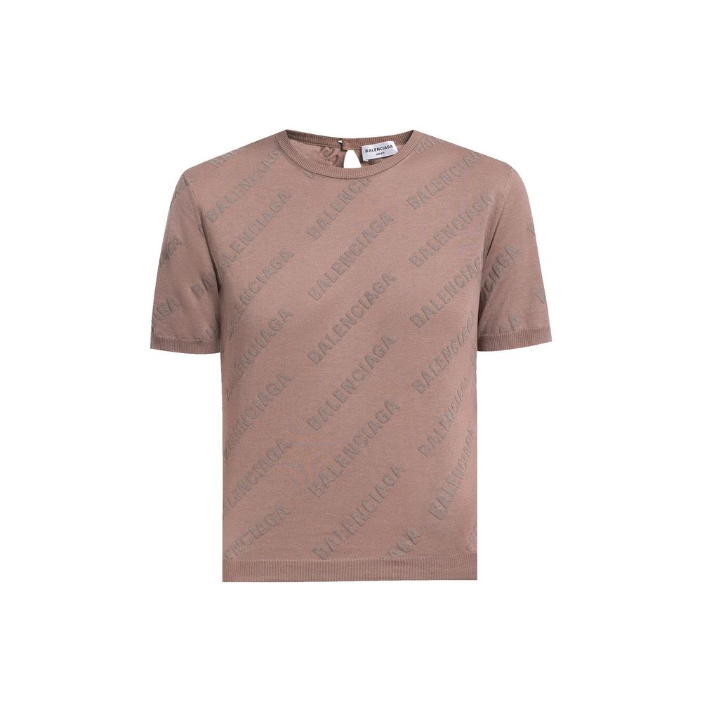 Balenciaga Brown Cotton Tank Women's Tops