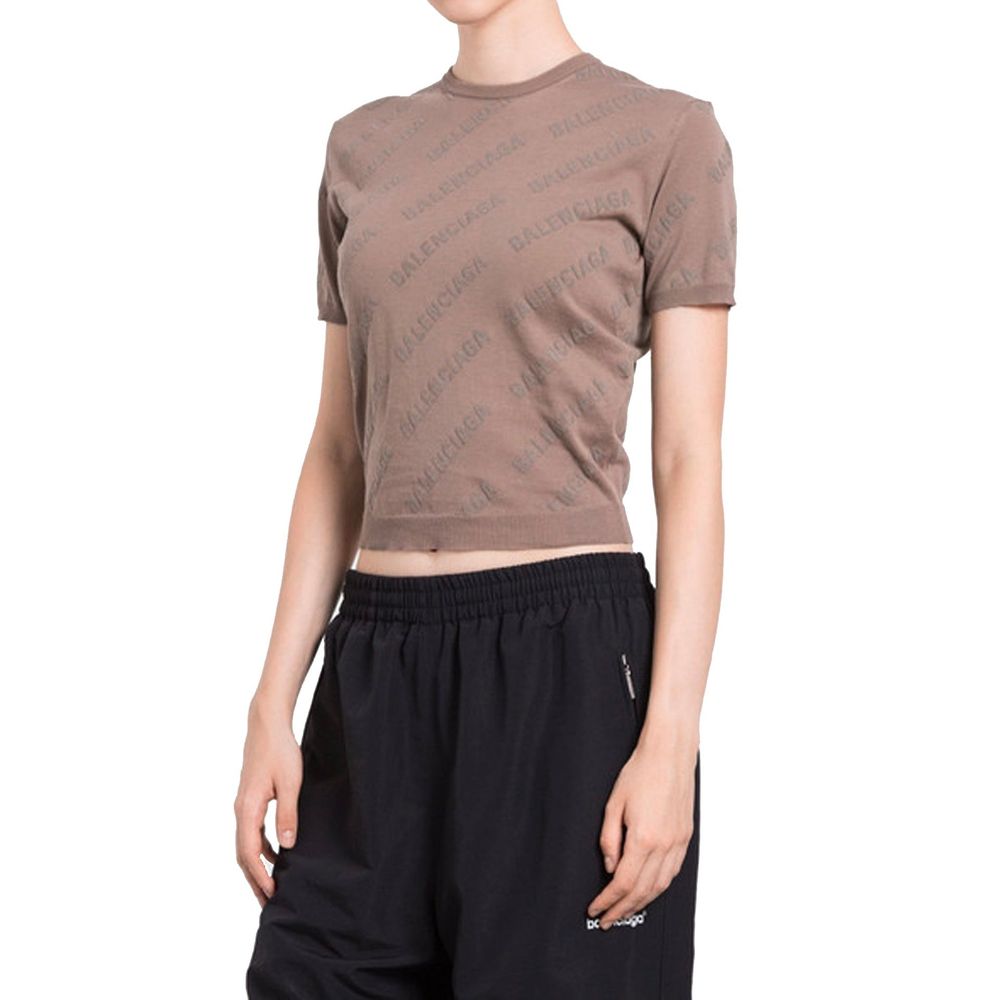 Balenciaga Brown Cotton Tank Women's Tops