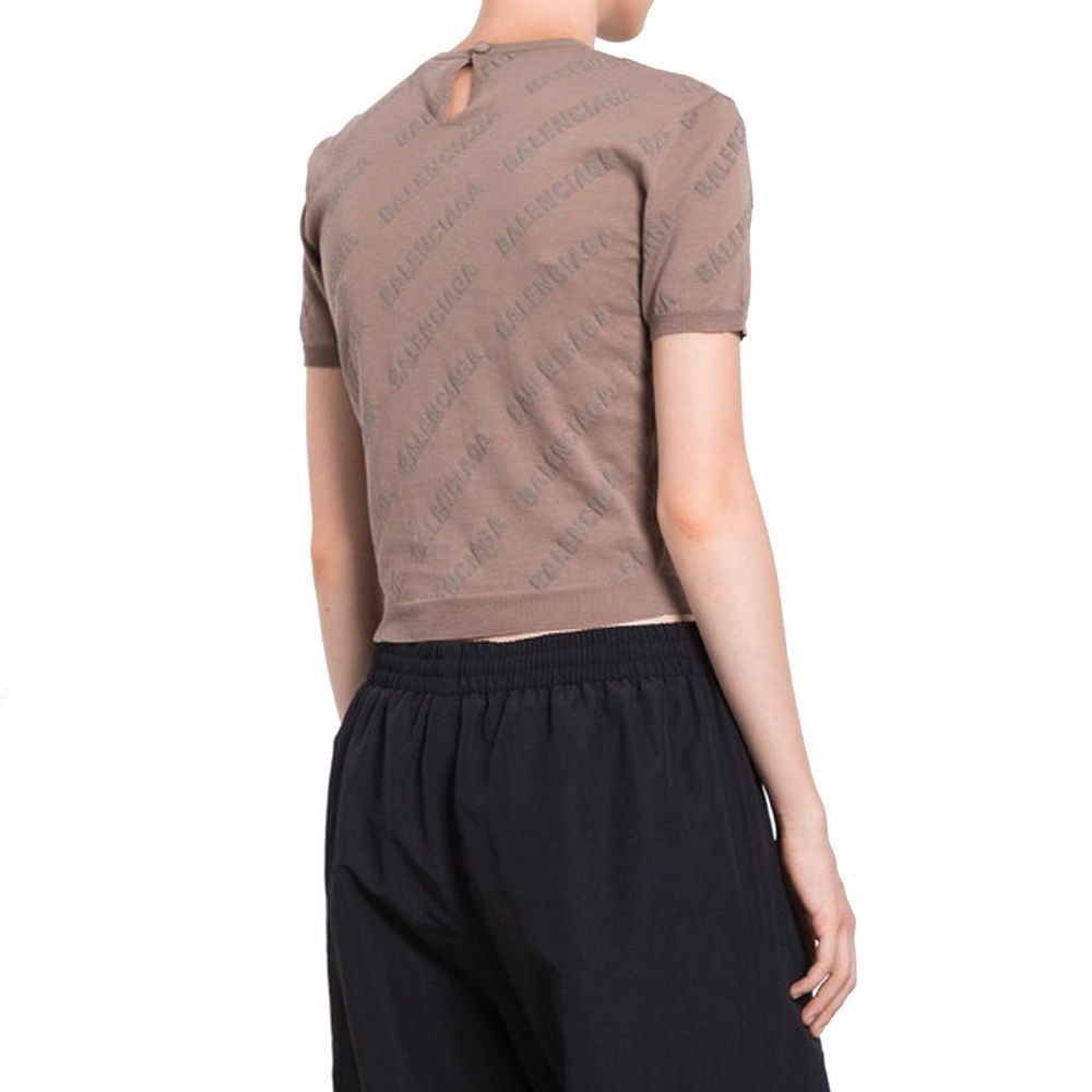 Balenciaga Brown Cotton Tank Women's Tops