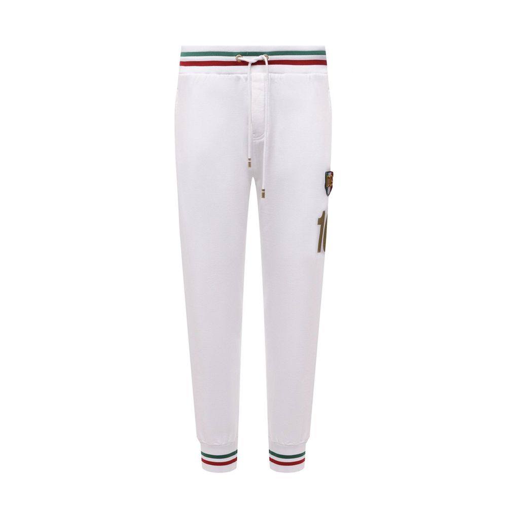 Dolce & Gabbana White Cotton Joggers (Workout Men's Pants)