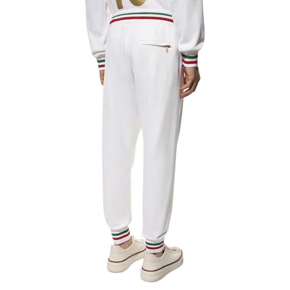 Dolce & Gabbana White Cotton Joggers (Workout Men's Pants)