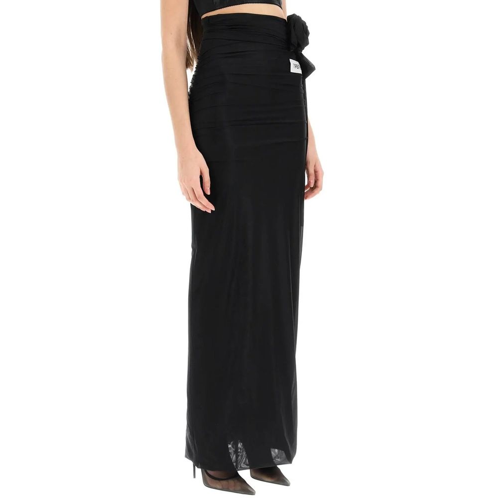 Dolce & Gabbana Black Elastane Long Women's Skirt