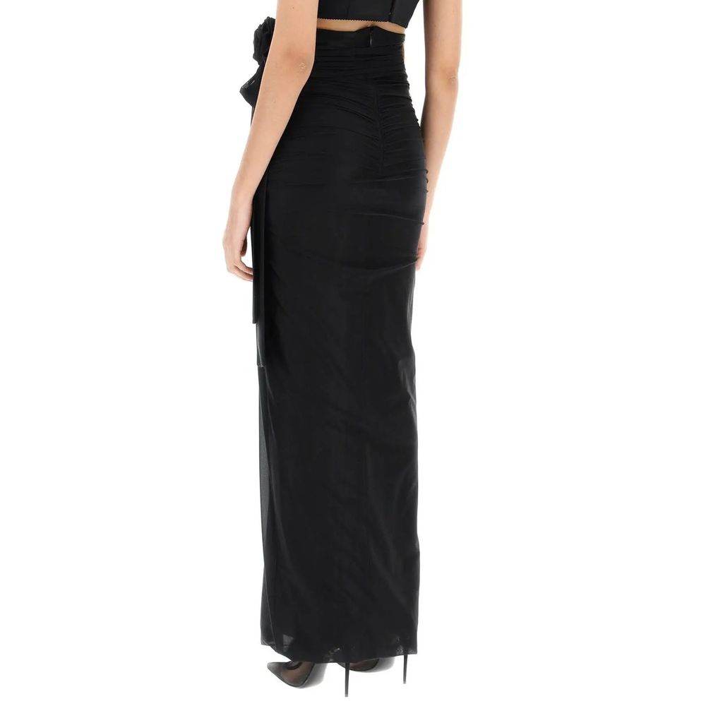 Dolce & Gabbana Black Elastane Long Women's Skirt