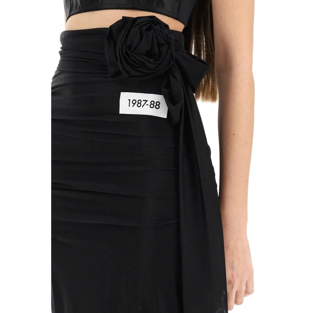 Dolce & Gabbana Black Elastane Long Women's Skirt