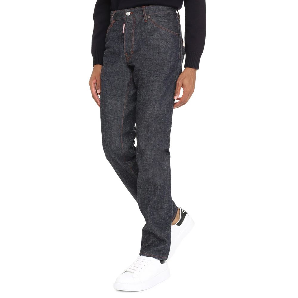 Dsquared² Blue Cotton Straight-Leg Men's Jeans