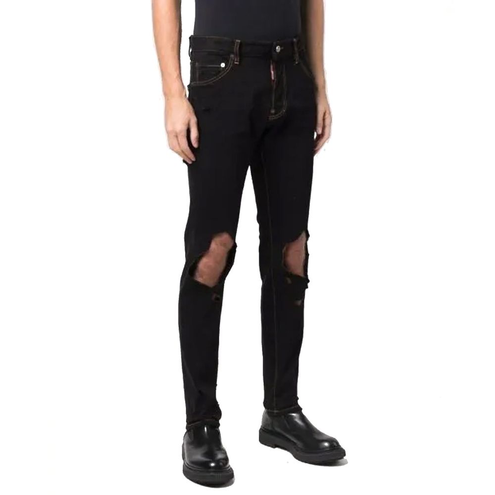 Dsquared² Black Cotton Jeans Men's Denim