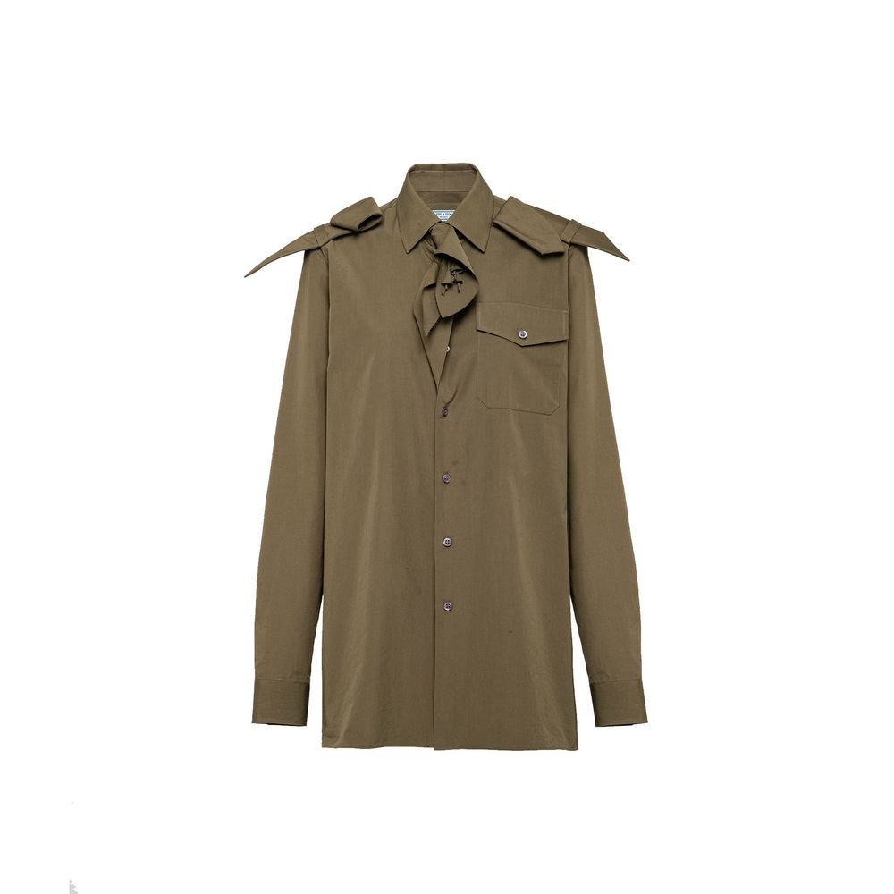 Prada Bicolor Cotton Dress Women's Shirt