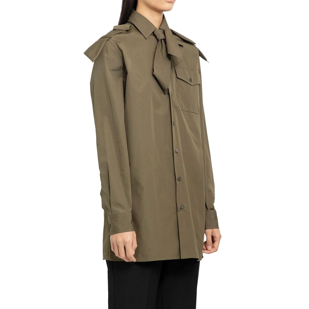 Prada Bicolor Cotton Dress Women's Shirt
