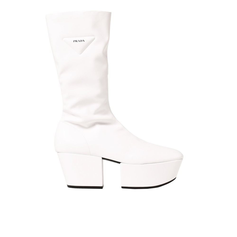 Prada White Polyethylene Lace-Up Women's Boots