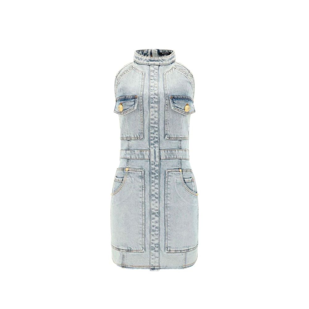 Balmain Blue Cotton Casual Women's Dress