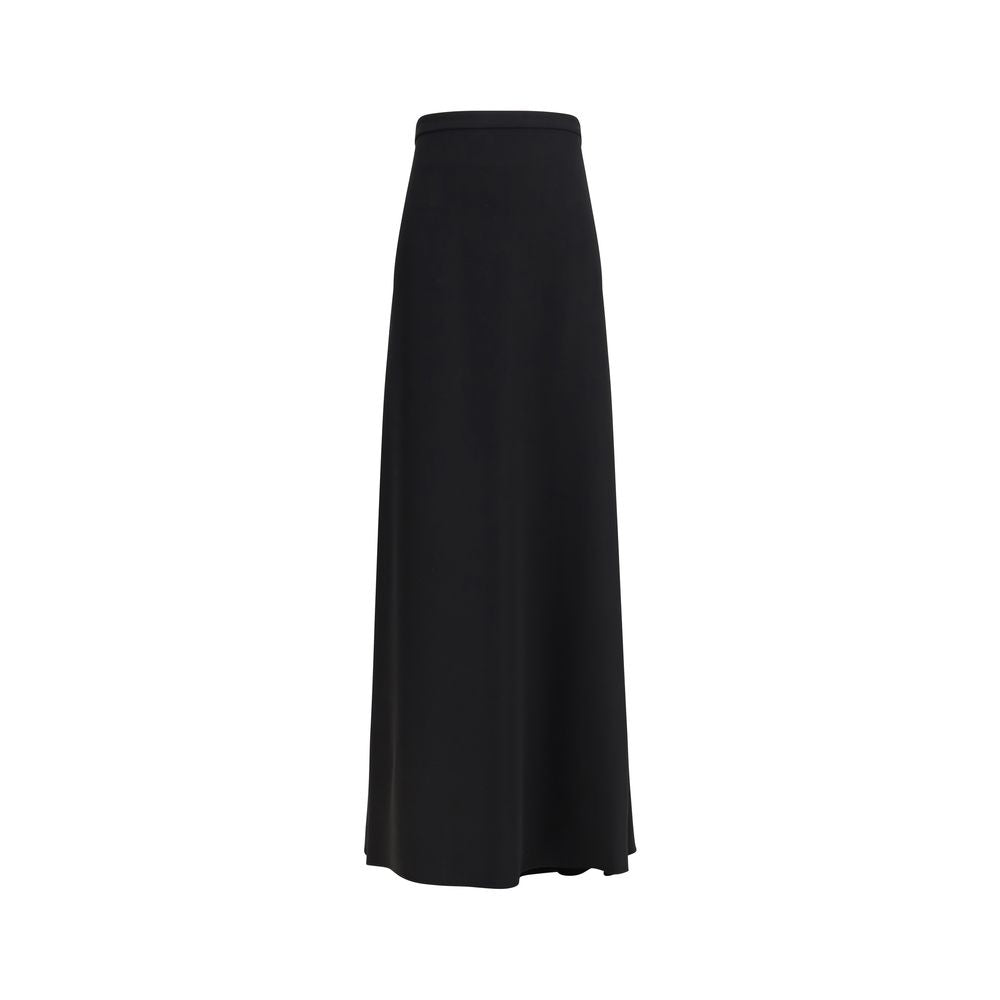 Black Silk Long Women's Skirt