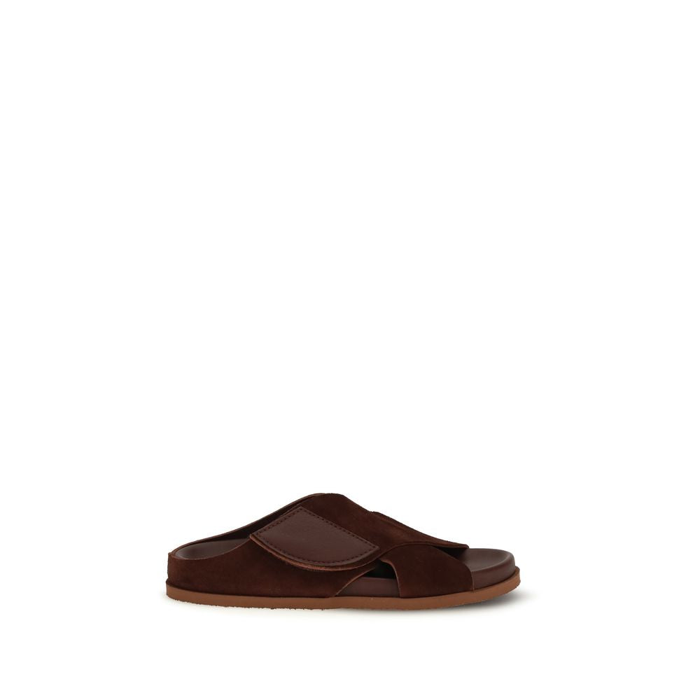 Pedro García Brown Velvet Women's Sandals