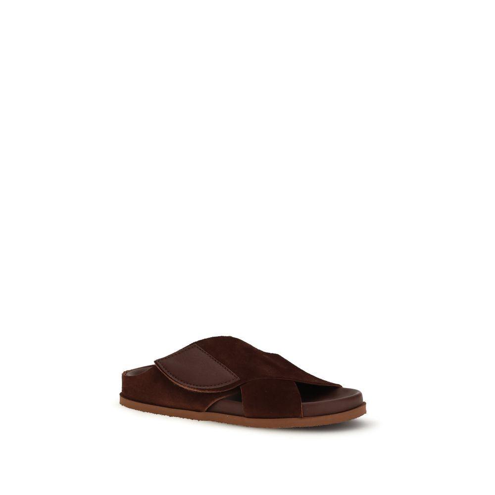Pedro García Brown Velvet Women's Sandals