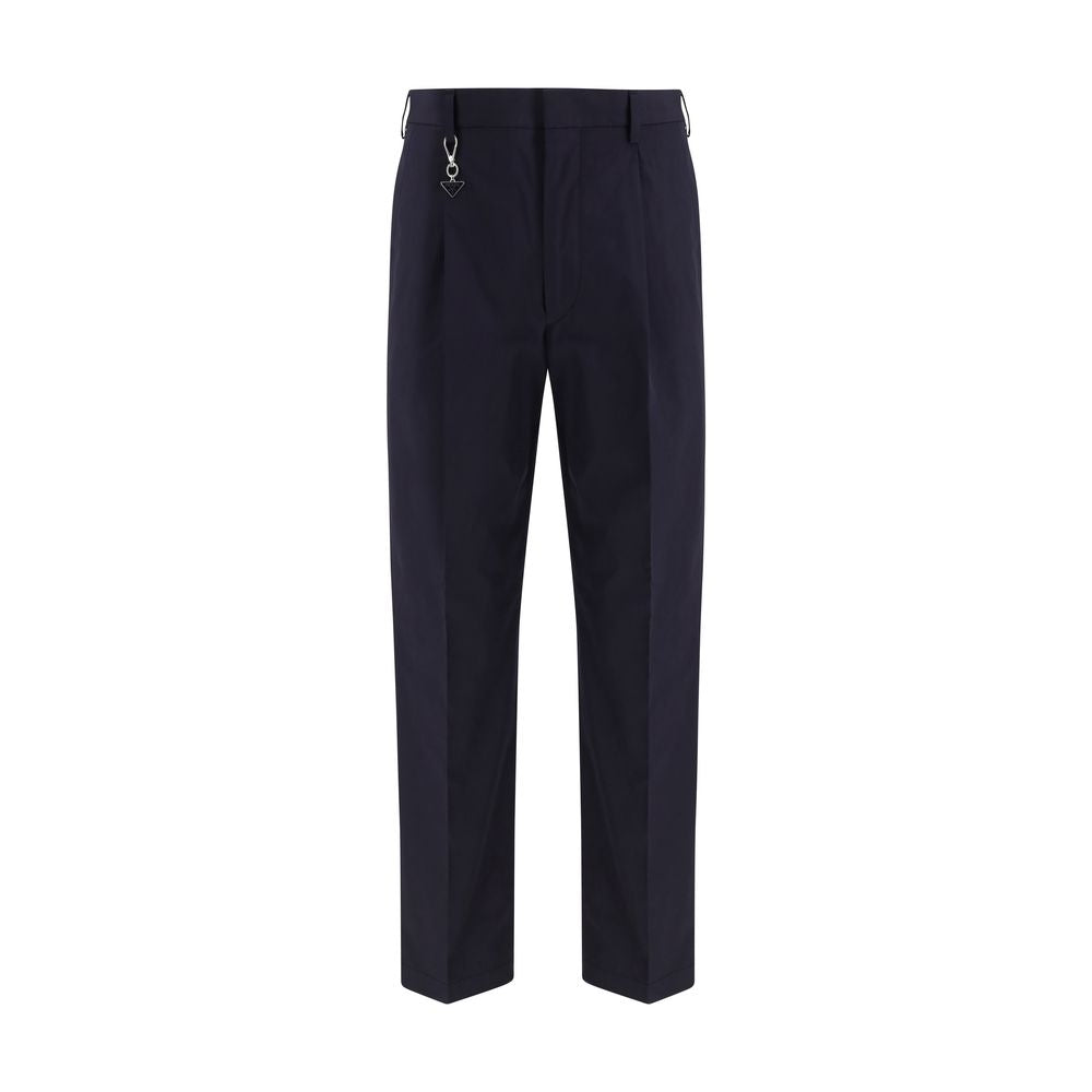 Prada Blue Cotton Casual Men's Pants