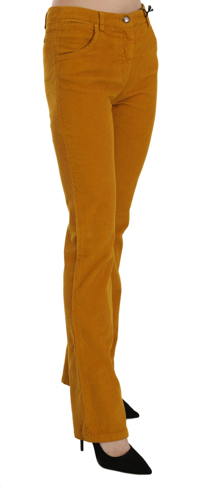 Costume National Orange High Waist Straight Trouser Women's Pants