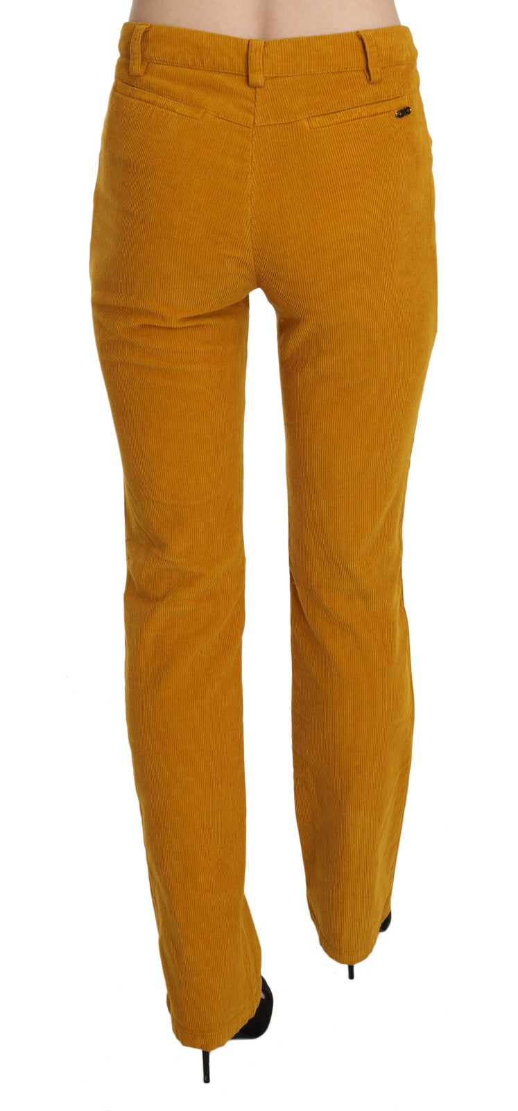 Costume National Orange High Waist Straight Trouser Women's Pants