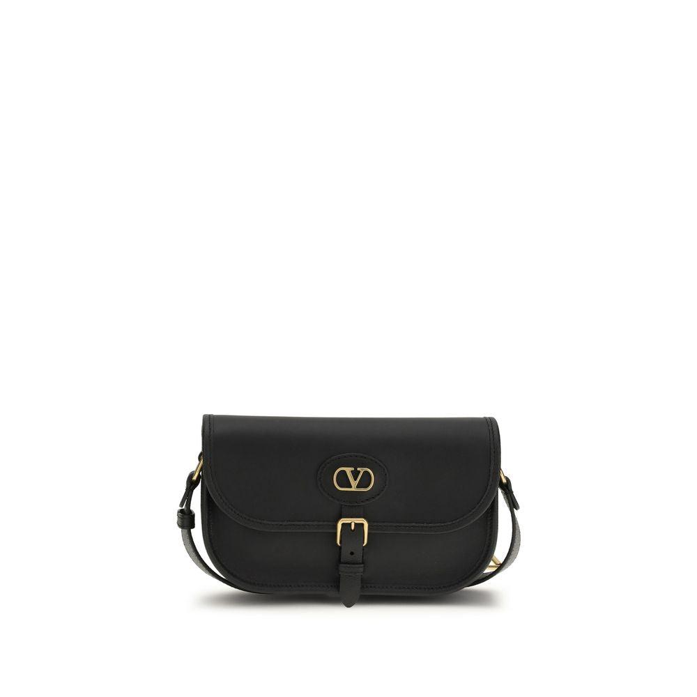Valentino Garavani Black Calf Leather Bos Taurus Shoulder Men's Bag