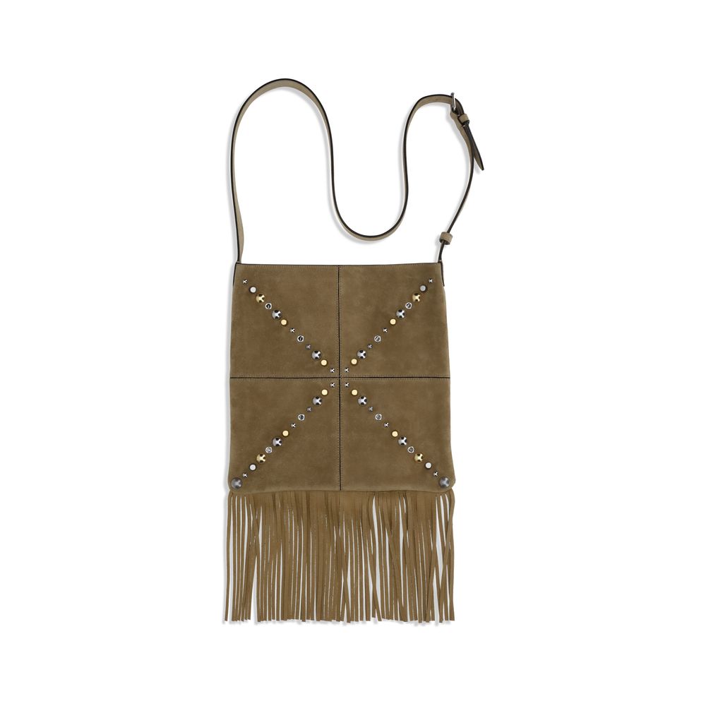 Valentino Garavani Beige Calf Leather Bos Taurus Shoulder Men's Bag