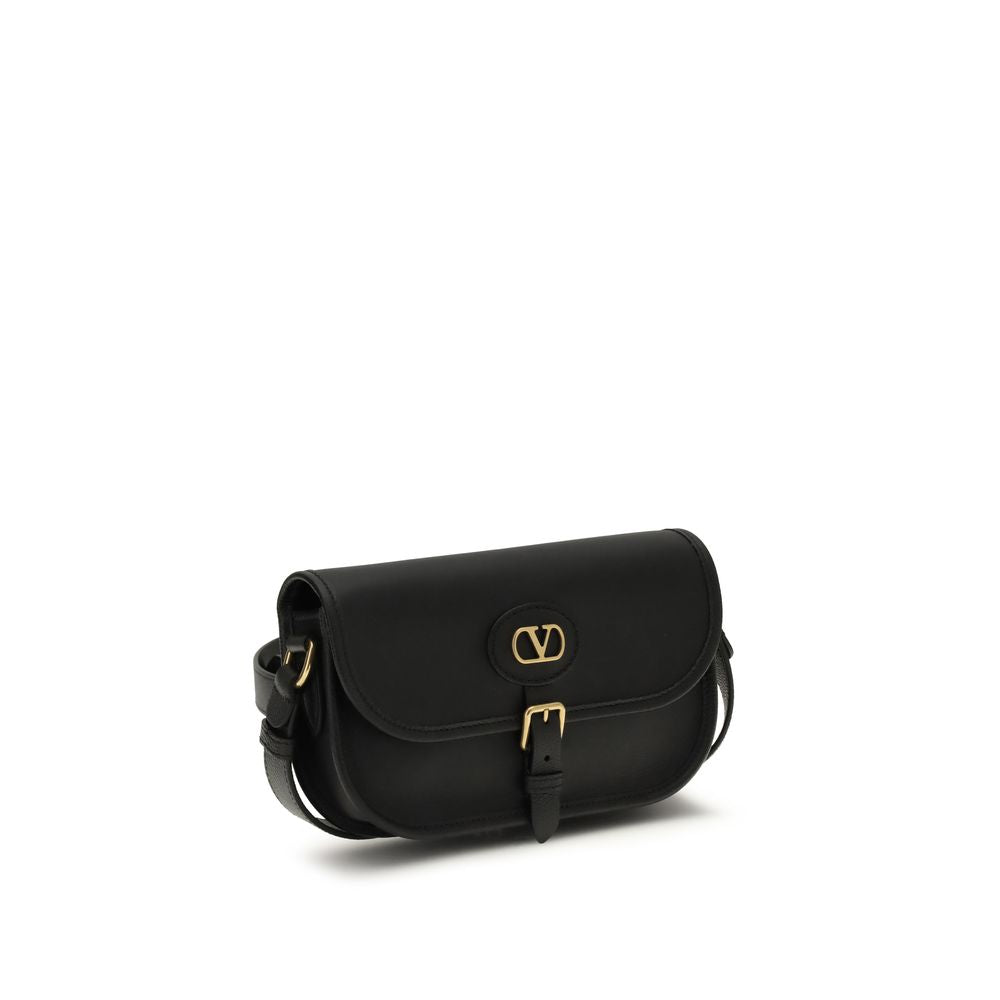 Valentino Garavani Black Calf Leather Bos Taurus Shoulder Men's Bag