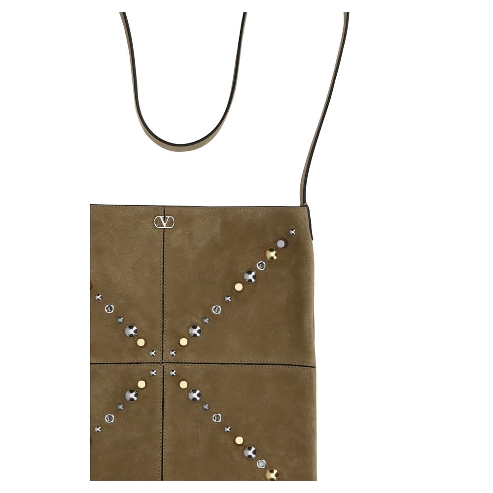 Valentino Garavani Beige Calf Leather Bos Taurus Shoulder Men's Bag