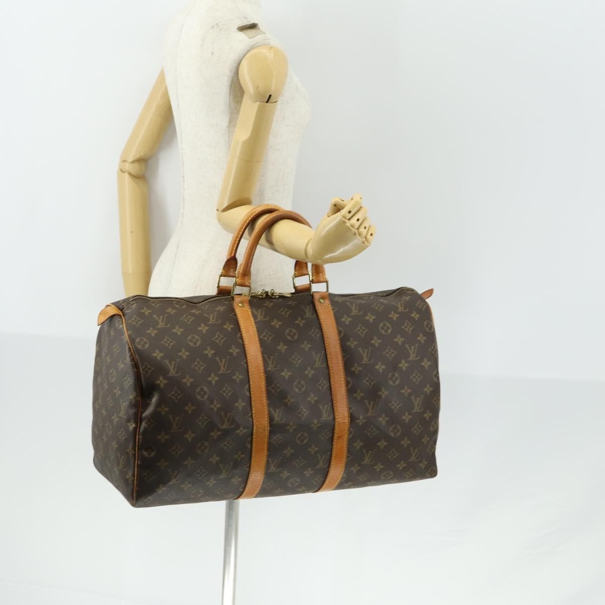Louis Vuitton Keepall Monogram Canvas Brown Canvas Travel Bag Bag (Pre-Owned)