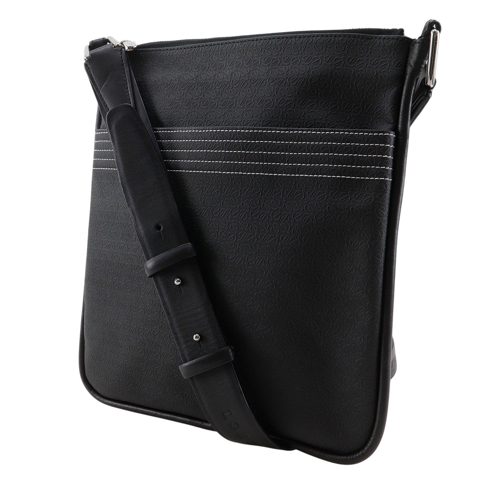 Loewe Repeat Anagram Canvas Black Canvas Shoulder Bag Bag (Pre-Owned)