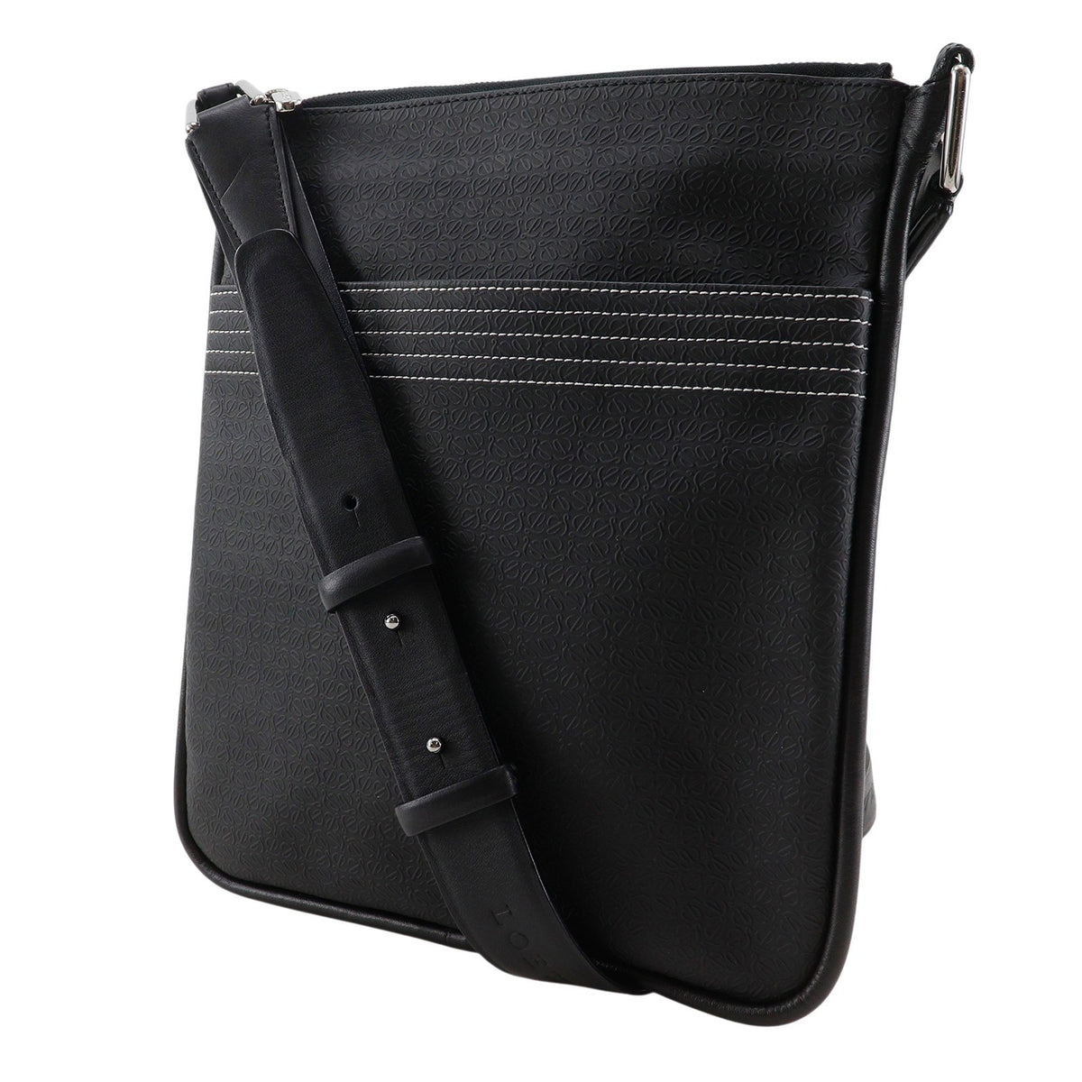 Loewe Repeat Anagram Canvas Black Canvas Shoulder Bag Bag (Pre-Owned)