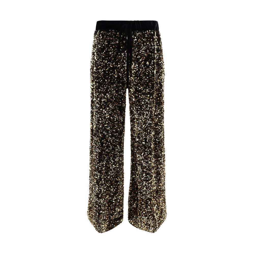 Ella Gold Polyamide Casual Women's Pants