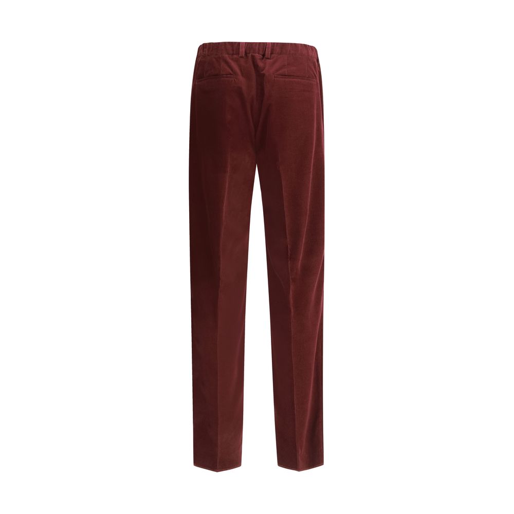 Fendi Bordeaux Cotton Casual Men's Pants
