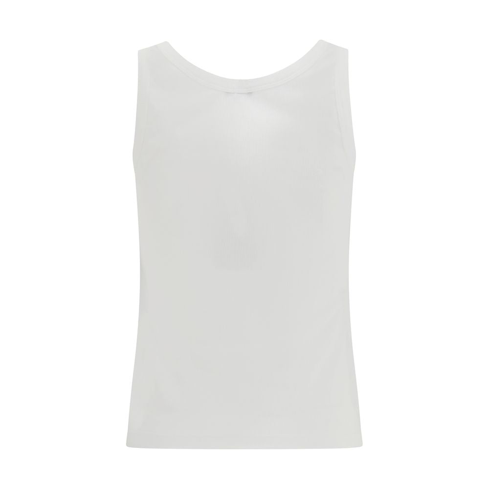 Versace White Cotton Tank Women's Tops