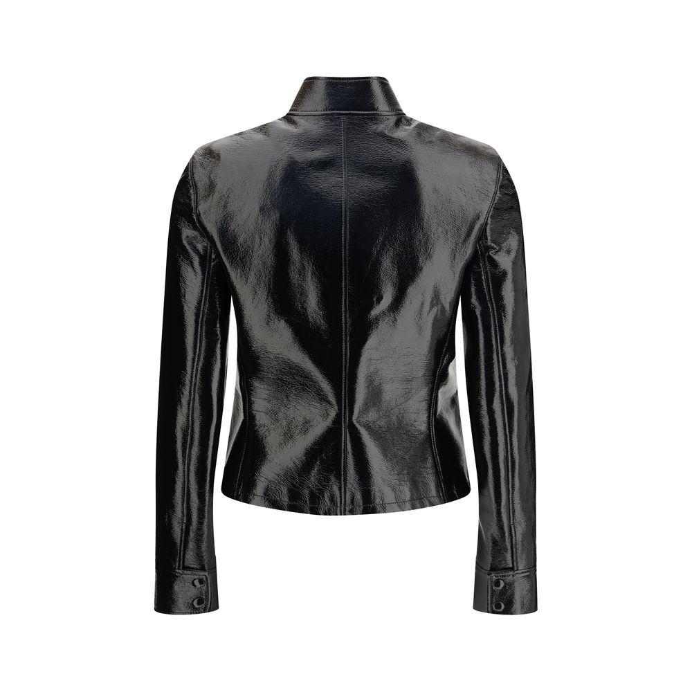 Courrèges Black Cotton Full-Length Women's Jacket