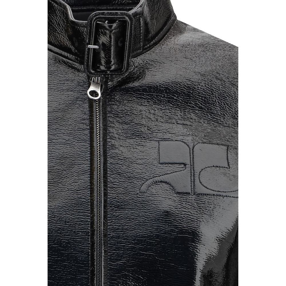 Courrèges Black Cotton Full-Length Women's Jacket