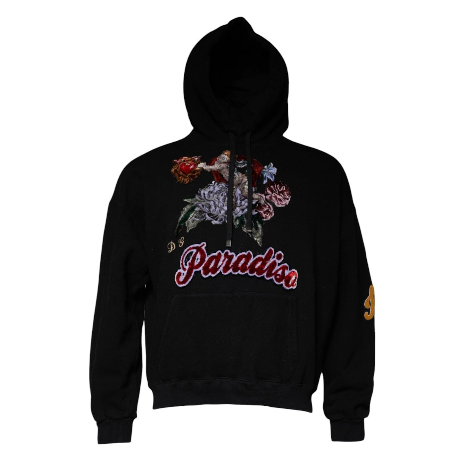 Dolce & Gabbana Black Paradiso Hooded Men Sweatshirt Men's Sweater (Pre-Owned)