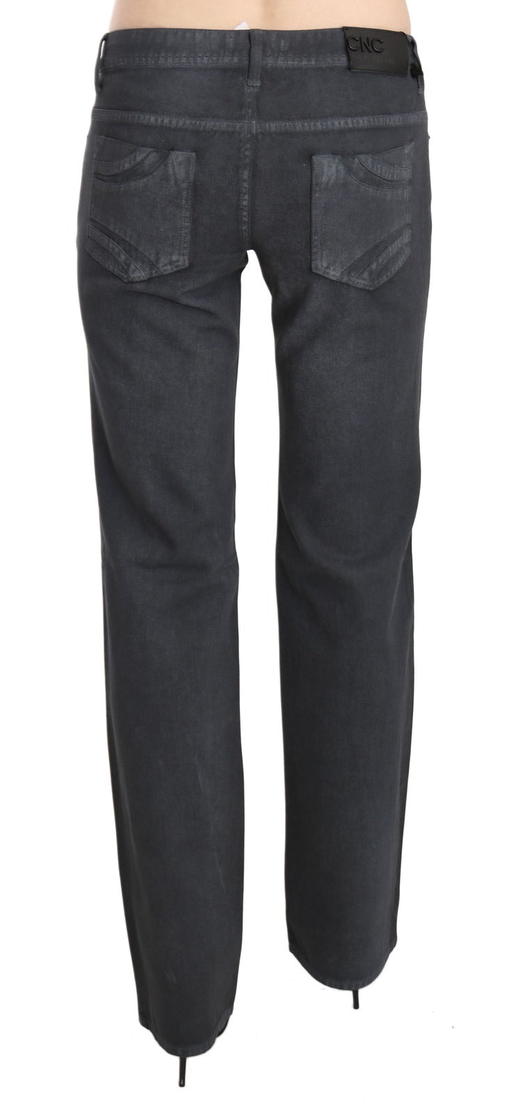 Costume National Gray Low Waist Straight Denim Pants Women's Jeans