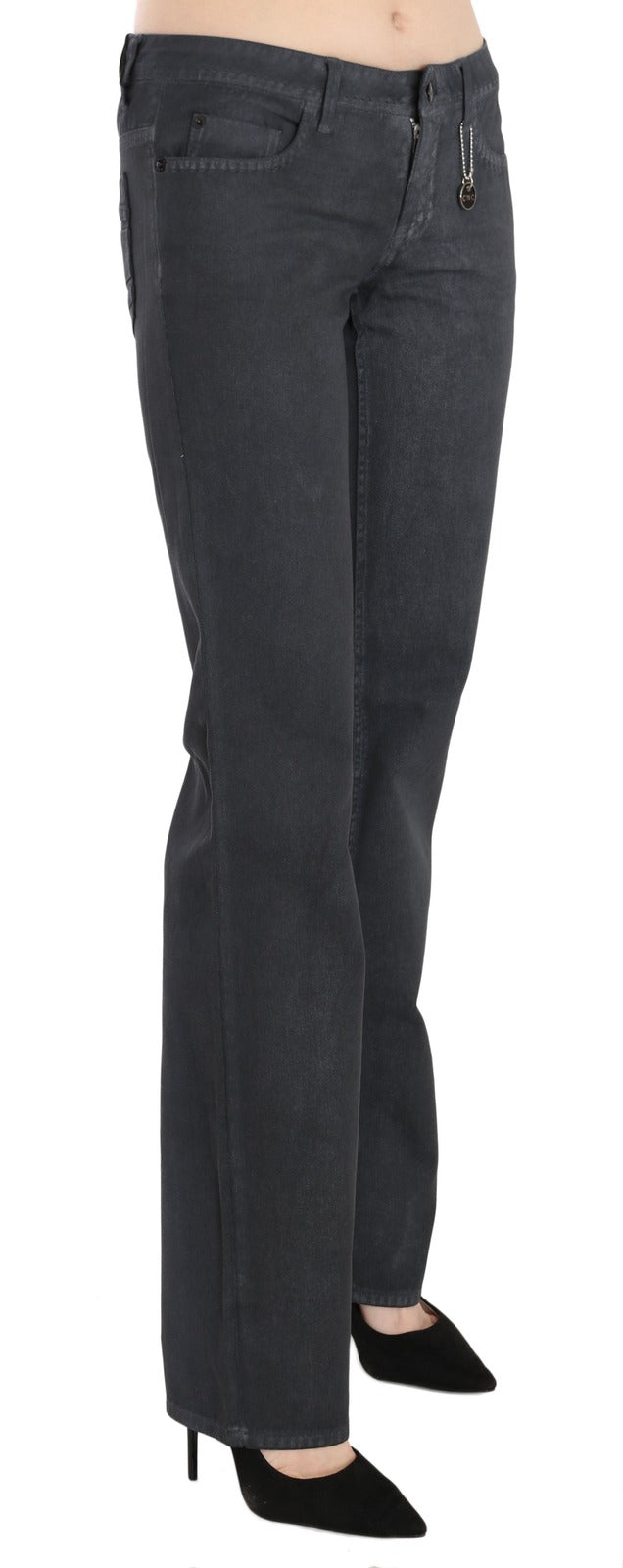 Costume National Gray Low Waist Straight Denim Pants Women's Jeans