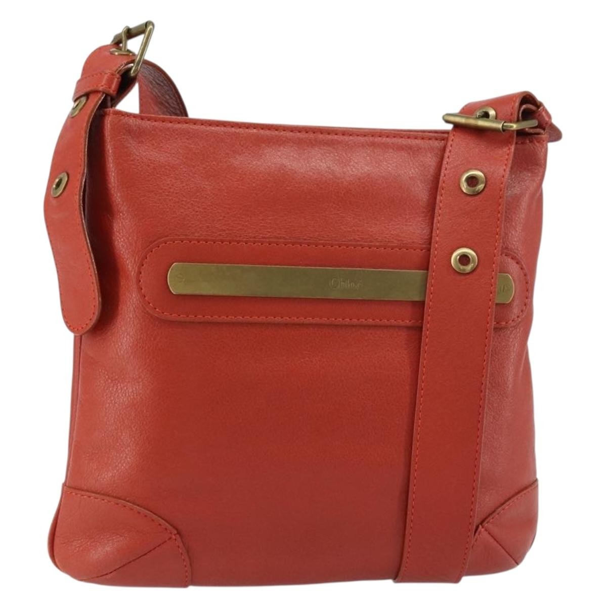 Chloe Vintage Leather Orange Leather Shoulder Bag Bag (Pre-Owned)