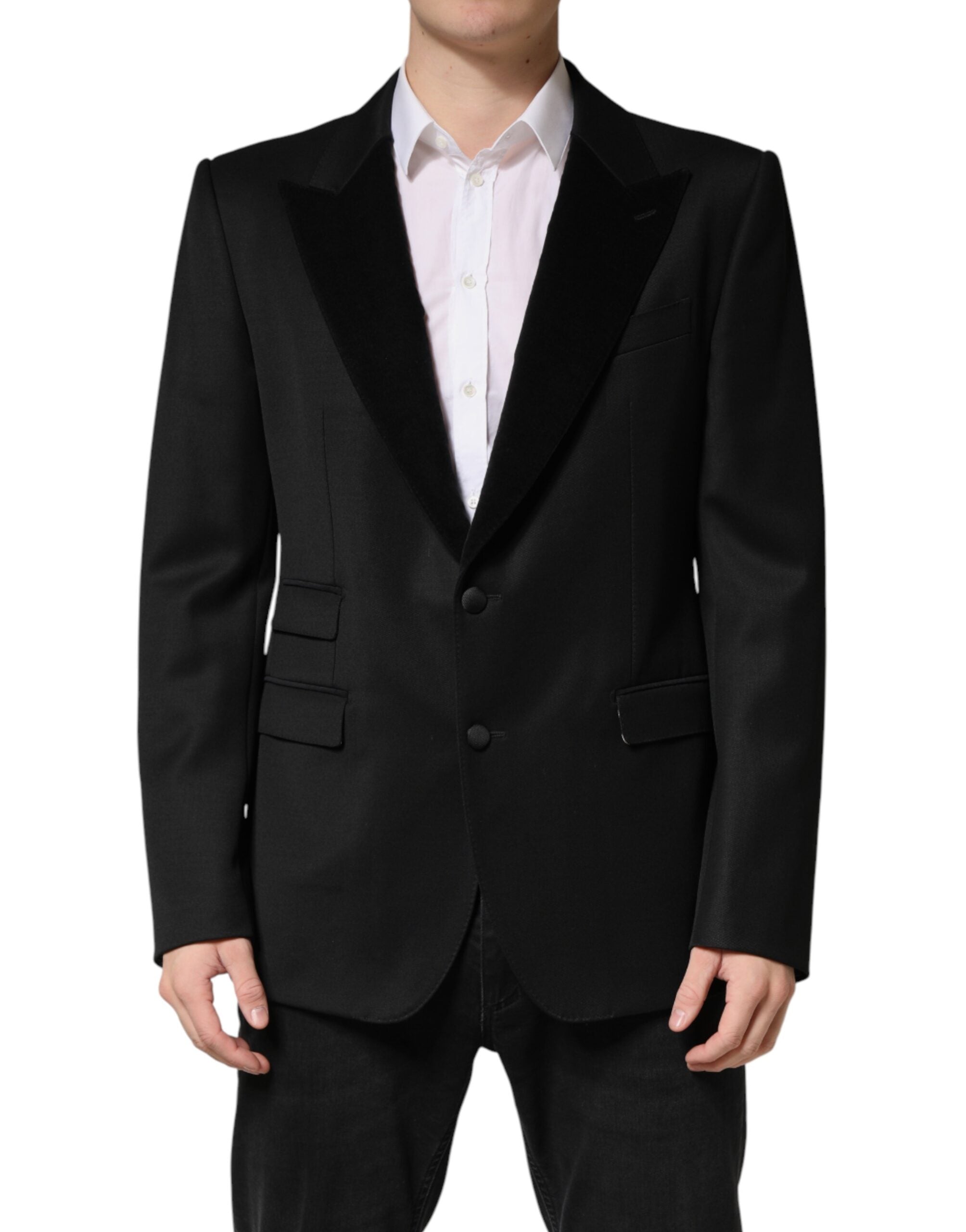 Dolce & Gabbana Black Wool Single Breasted Jacket Men's Blazer (Pre-Owned)