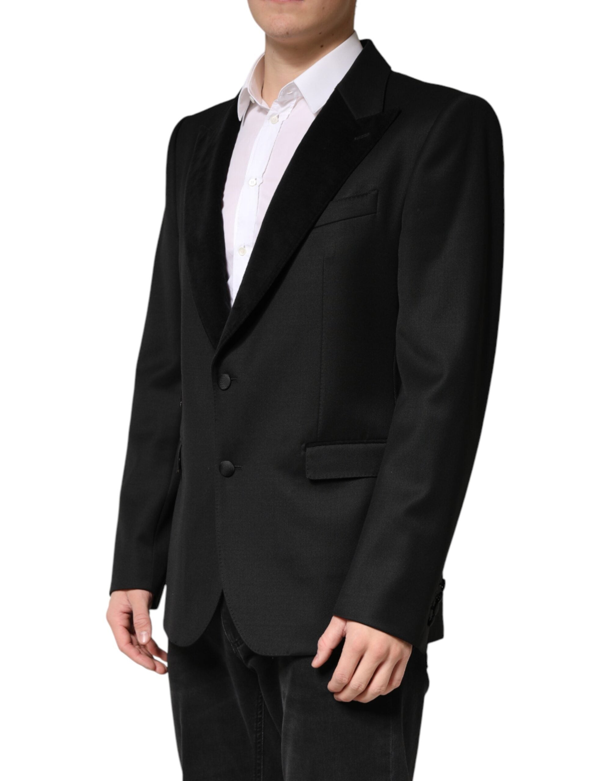 Dolce & Gabbana Black Wool Single Breasted Jacket Men's Blazer (Pre-Owned)