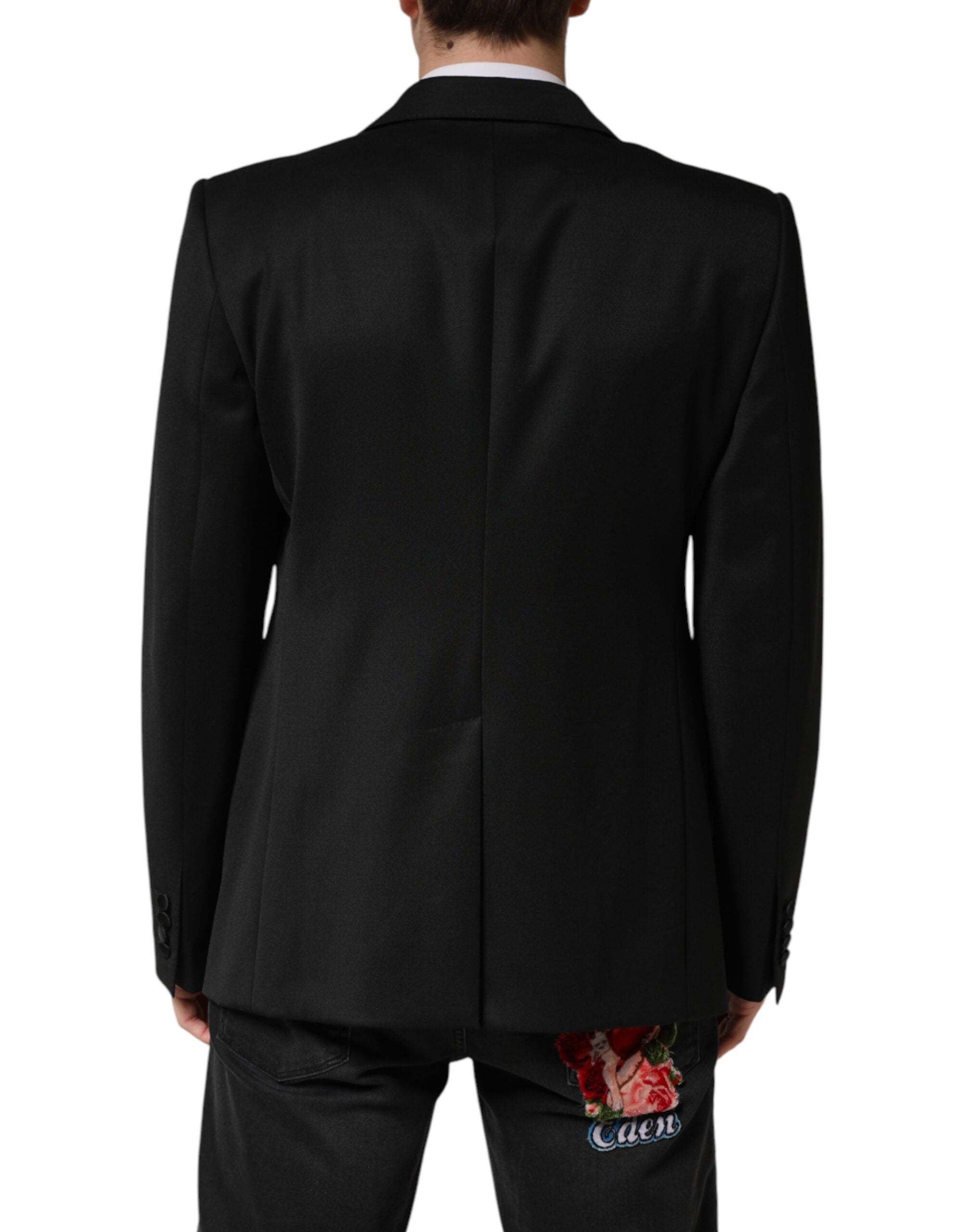 Dolce & Gabbana Black Wool Single Breasted Jacket Men's Blazer (Pre-Owned)