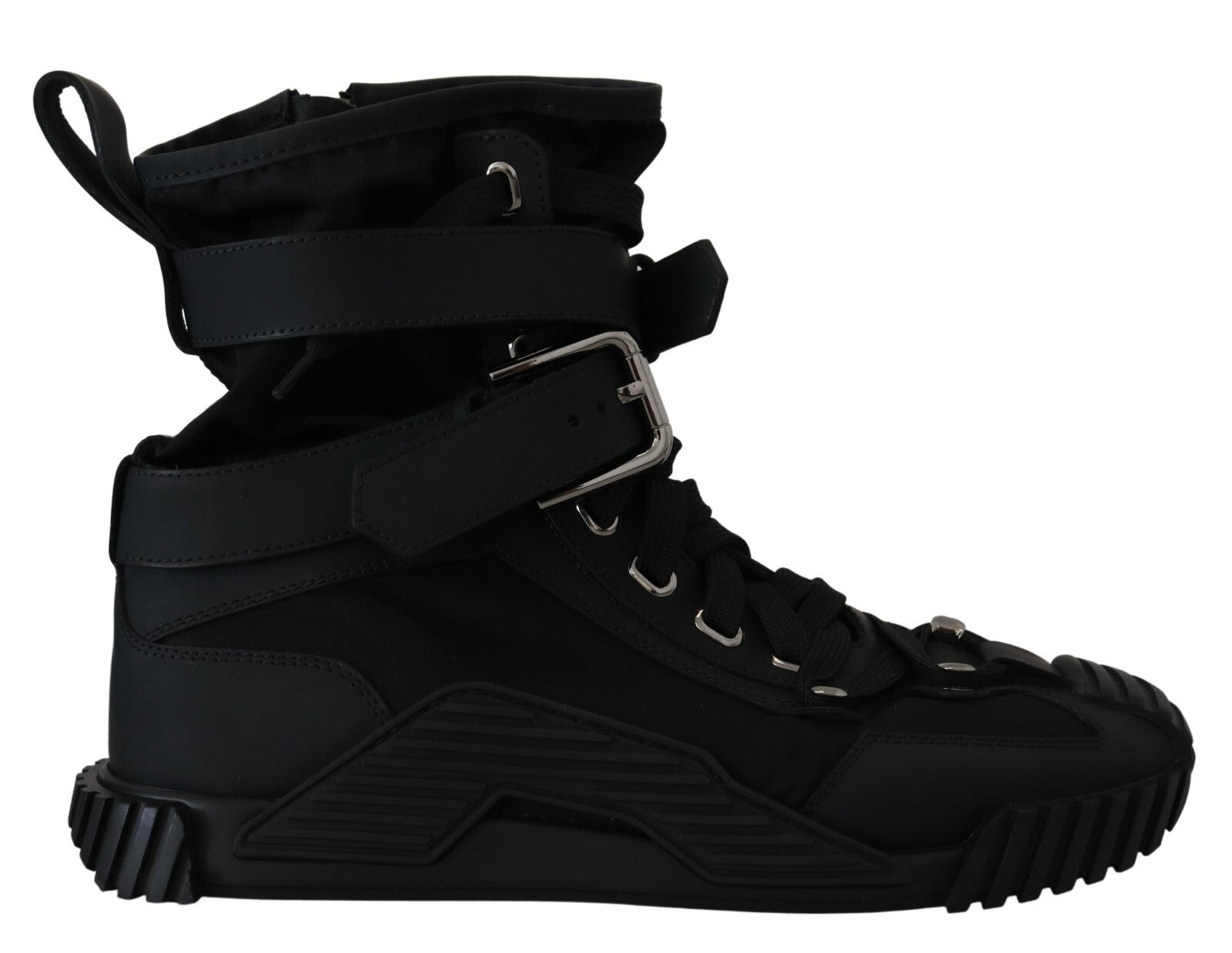 Dolce & Gabbana Sorrento Sneakers Nylon Black High Top Women's Shoes (Pre-Owned)