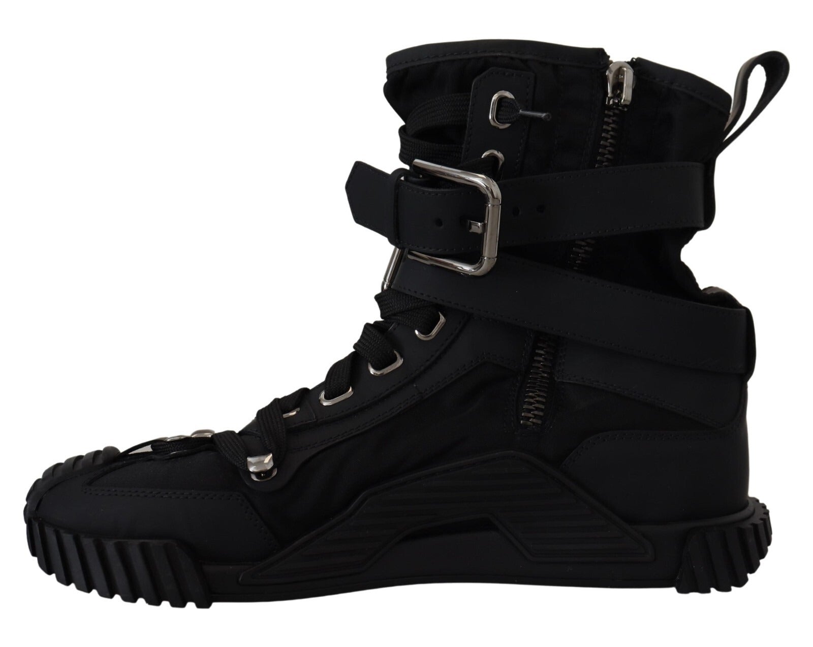 Dolce & Gabbana Sorrento Sneakers Nylon Black High Top Women's Shoes (Pre-Owned)