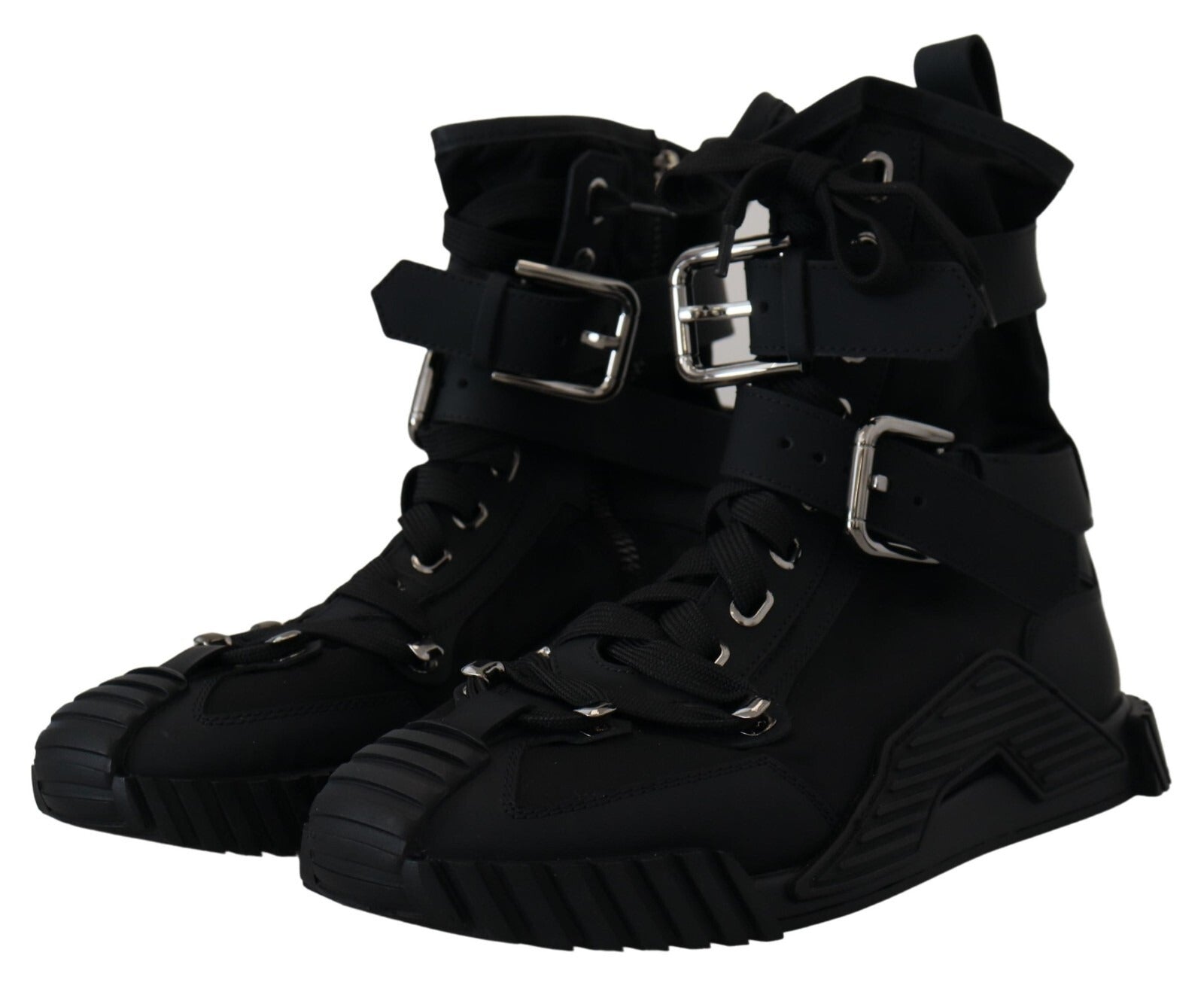 Dolce & Gabbana Sorrento Sneakers Nylon Black High Top Women's Shoes (Pre-Owned)