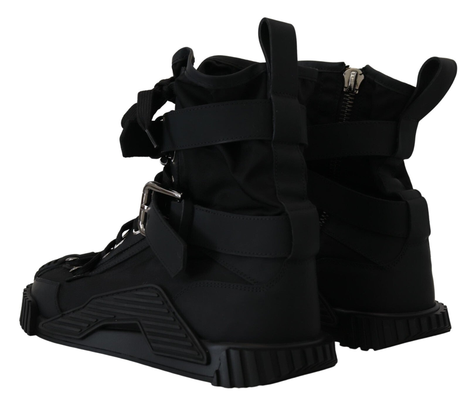 Dolce & Gabbana Sorrento Sneakers Nylon Black High Top Women's Shoes (Pre-Owned)