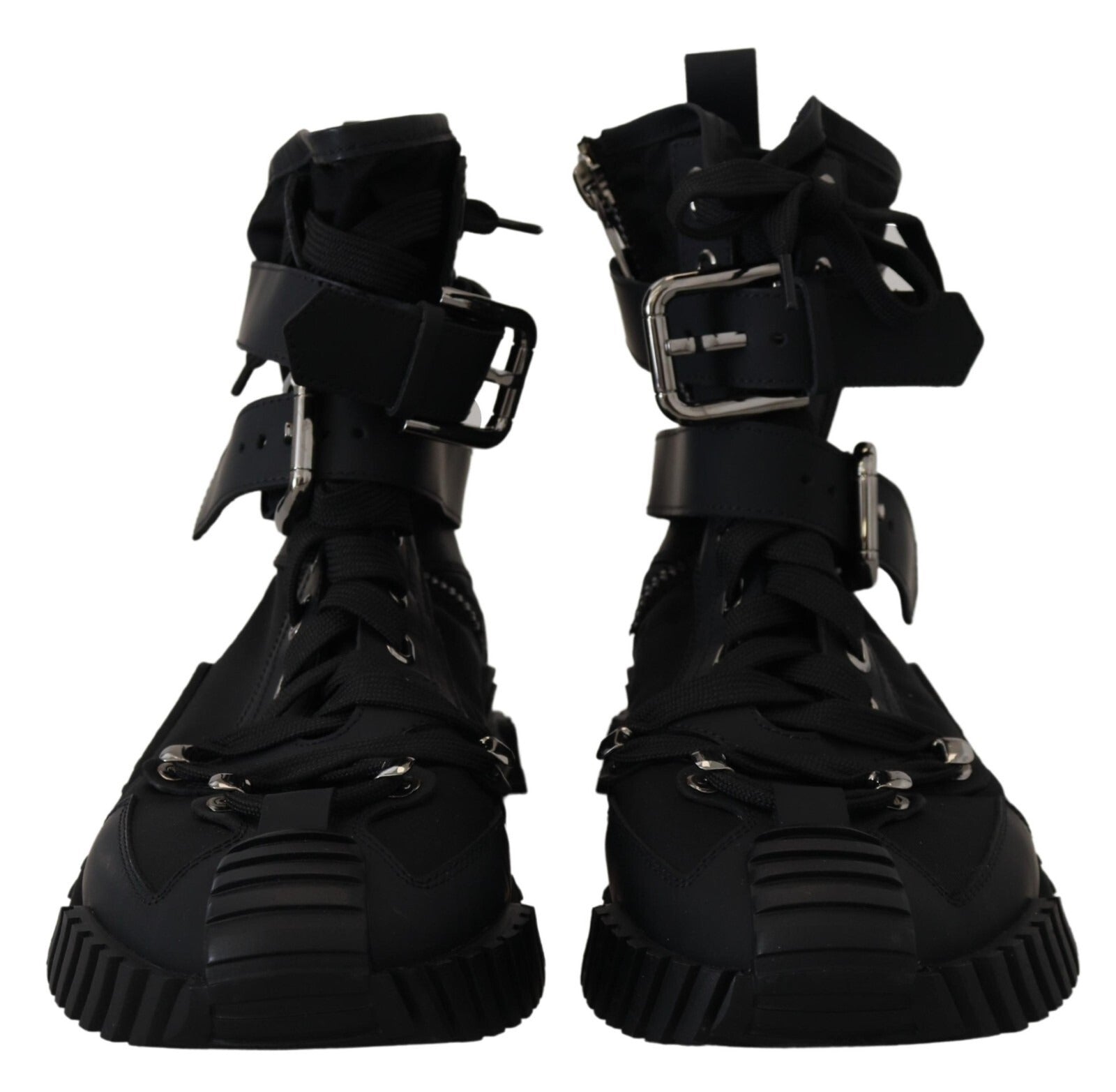 Dolce & Gabbana Sorrento Sneakers Nylon Black High Top Women's Shoes (Pre-Owned)